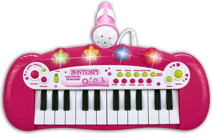 Produktbild Bontempi Keyboard mit Mikrofon Pink (Englisch)