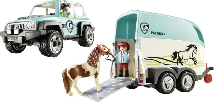 Immagine prodotto Playmobil Auto con rimorchio pony (70511, Paese Playmobil)