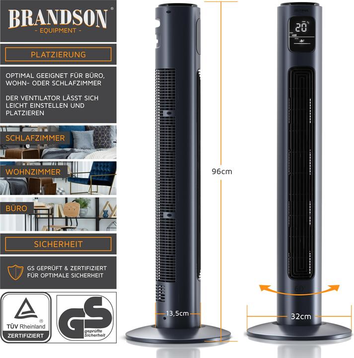 Actual product image Brandson Tower fan (48 dB)