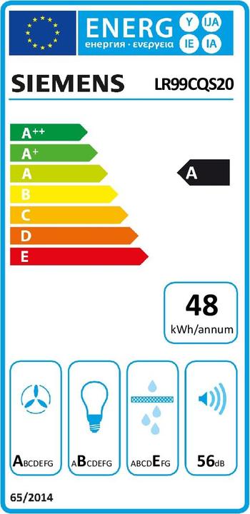 Energy Label Siemens LR99CQS20 (Ceiling hood)