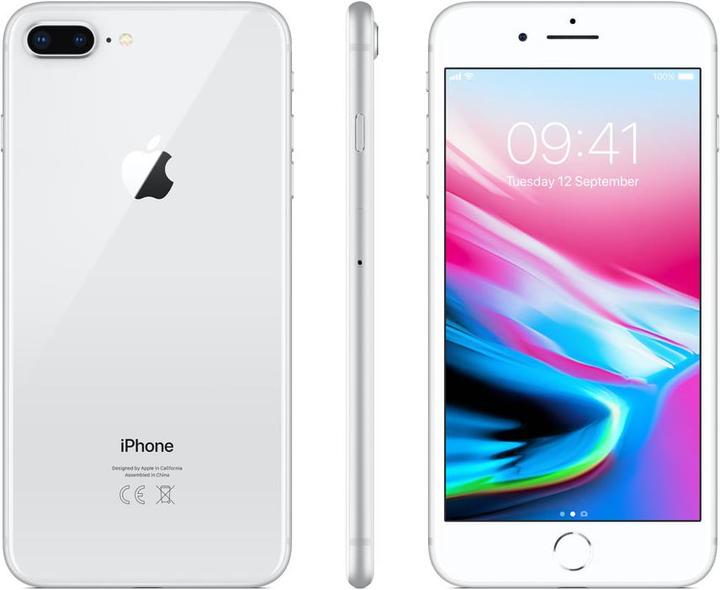 Produktbild Apple iPhone 8 Plus (64 GB, Silver, 5.50", Single SIM, 12 Mpx, 4G)