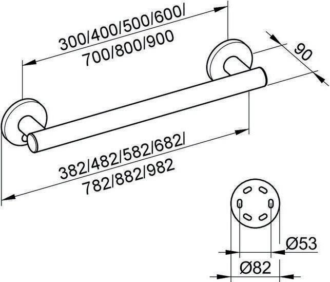 Actual product image Keuco Grab rail Plan Care 40 cm chrome 34901