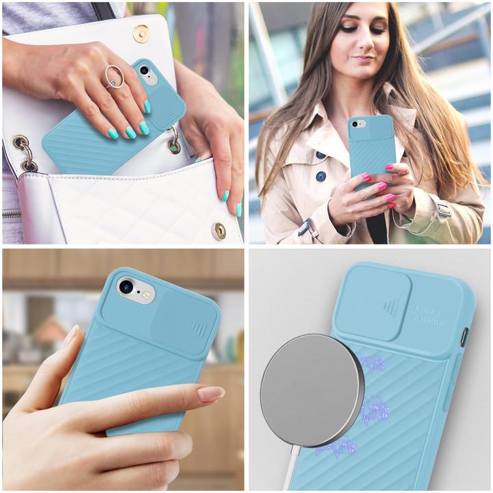 Immagine prodotto Cadorabo Cover in TPU con protezione della fotocamera (Apple iPhone 7, Apple iPhone SE (seconda generazione))