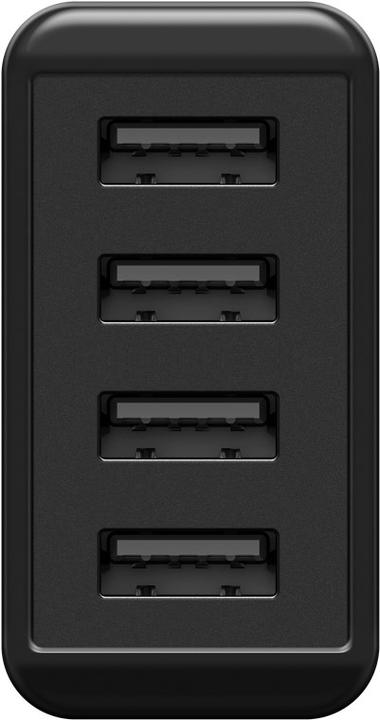 Actual product image Goobay 4-fold USB charger, multiple USB charger, 30W, charges up to 4 devices simultaneously, black (30 W)