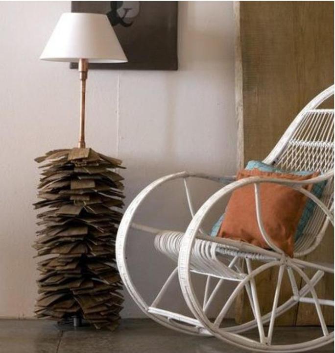 Actual product image Gie El LGH0243 - Wooden floor lamp SHINGLE big