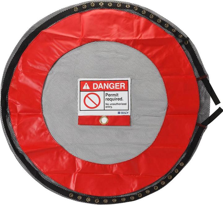 Actual product image Brady Ventilated lockable covers Covers, PVC-coated polyester, red, authorisation required