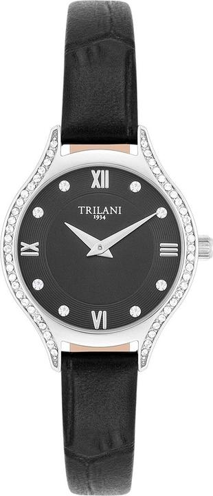 Actual product image Trilani Ladies Quartz Watch Genuine Leather Black - 30494 (Analogue wristwatch, 26 mm)