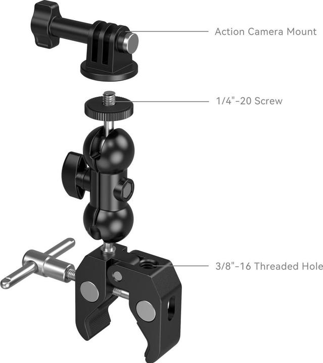 Produktbild SmallRig Klemmhalterung Super Clamp mit Kugelkopf Magic Arm (Diverses Video Zubehör)