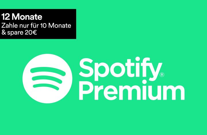 Produktbild Spotify Premium Gutschein 12 Monate zum Preis von 10 Monate DE (99 EUR)