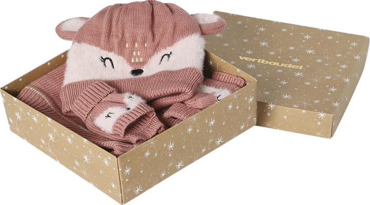Produktbild Vertbaudet Mädchen Weihnachts-Geschenkset: Mütze, Rundschal & Halbhandschuhe