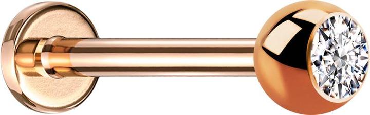 Produktbild Star Piercing Micro Labret rosegold mit Kugel Kristall silber (Chirurgenstahl 316L, ohne Messing)
