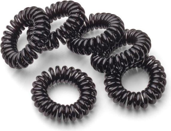 Immagine prodotto Trisa Elastici per capelli a spirale sottili 3cm neri 6 pezzi. (Elastico per capelli)