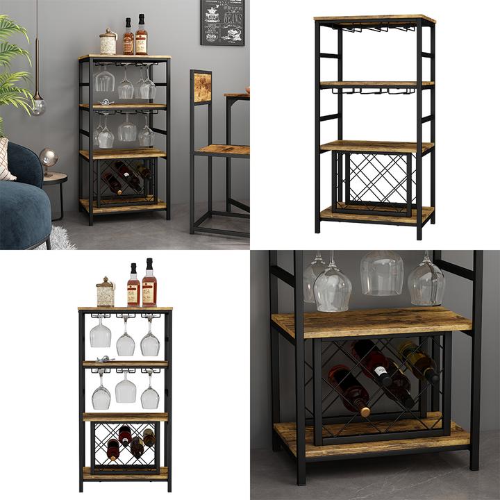 Actual product image Vichy Wine rack Vela, Rustic oak, 50 x 100 cm with glass holder (8 Fl.)
