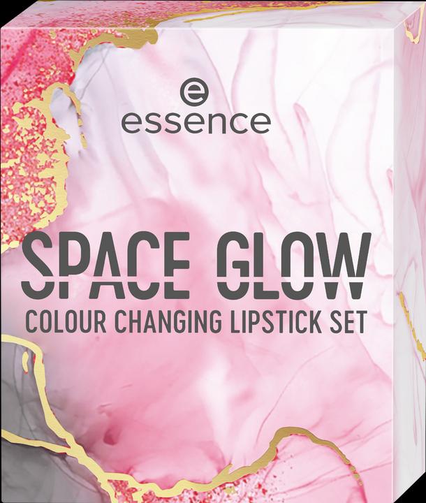 essence Lippenstift Geschenkset SPACE GLOW colour-changing lipstick 01 Galaxy 3,2 g + SPACE GLOW col