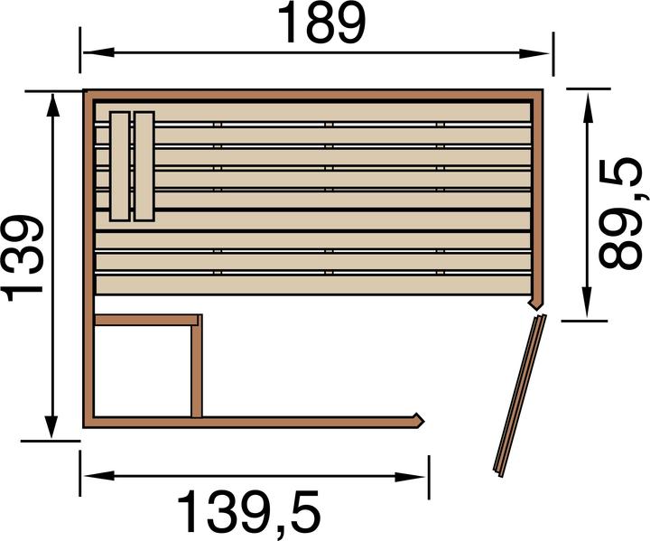Actual product image Weka Holzbau VALIDA corner 1 GT solid wood sauna (Without oven)