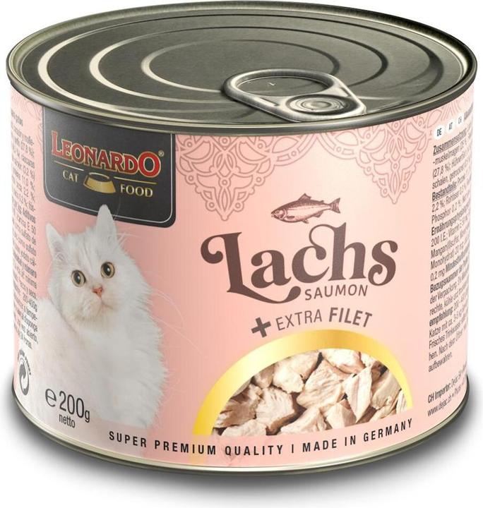 Leonardo Cat Food Lachs + Extra Filet (Adult, 1 Stk., 248 g)