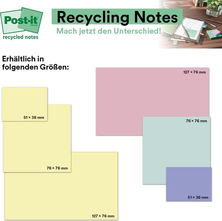 Image du produit Post-it Recyclage (76 x 76 mm)