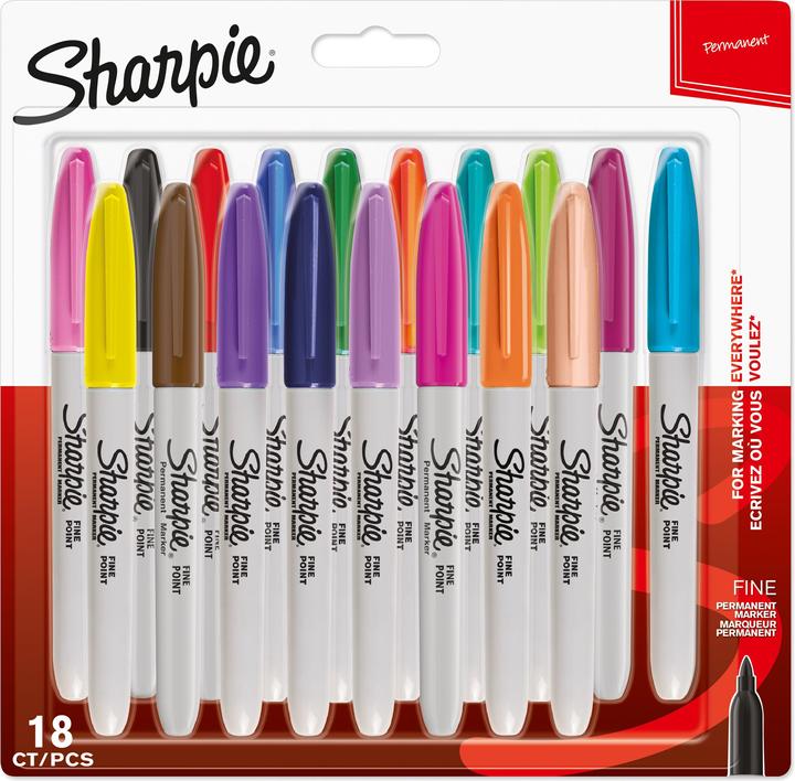 Produktbild Sharpie Fein (Grau, Mehrfarbig, 18 x)