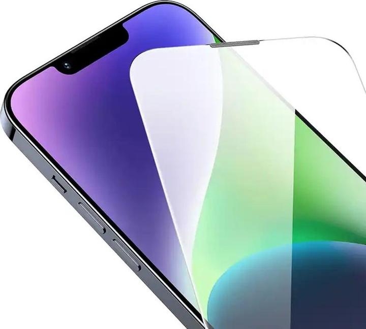 Actual product image Baseus Tempered Glass Corning for iPhone 13 Pro Max/14 Plus with built-in dust filter (1 Piece, Apple iPhone 13 Pro Max)