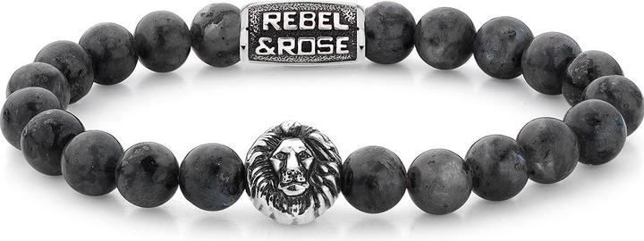 Produktbild Rebel & Rose Lion Grey (17.50 cm, Edelstahl, Echtstein)