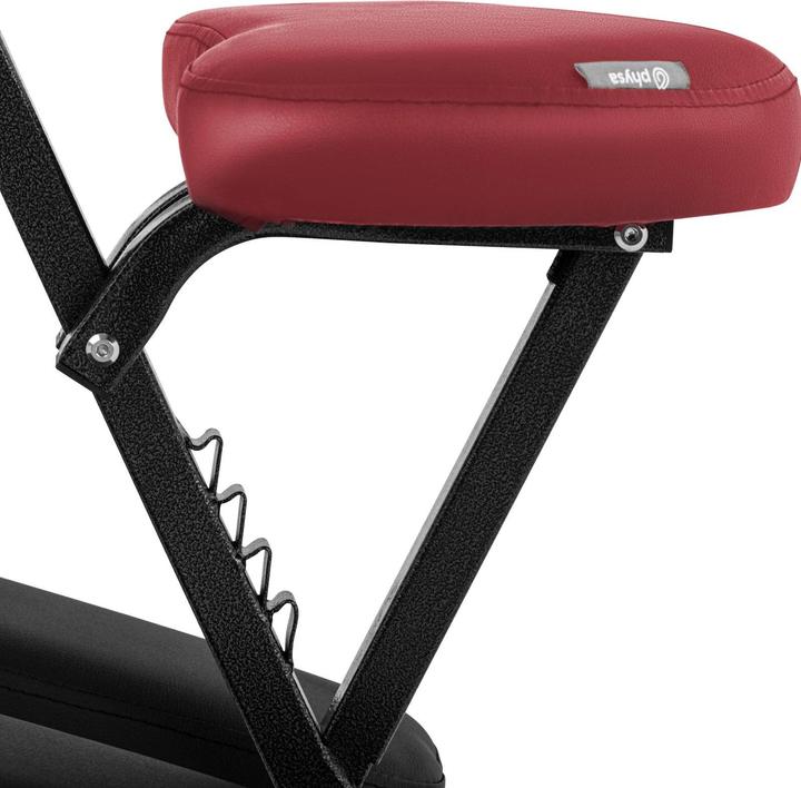 Produktbild Physa Massagestuhl klappbar mobiler Massagehocker Massagen-Stuhl 130 kg rot