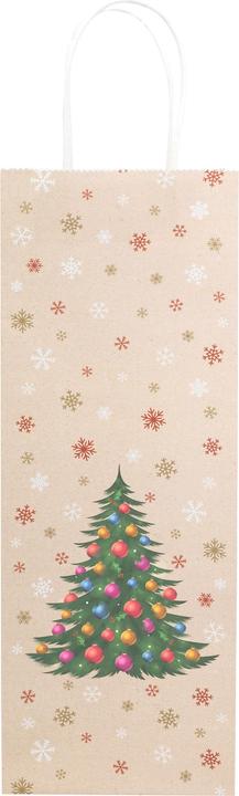 Immagine prodotto Idena Borsa per bottiglie Abete di Natale multicolore 12x9x36cm (Borsa da regalo)