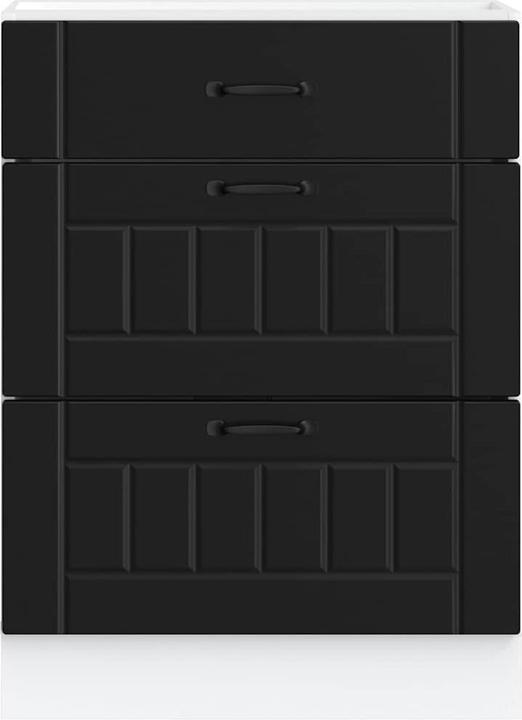 Produktbild VidaXL Küchen-Unterschrank Lucca Schwarz Holzwerkstoff Spülenunterschrank (60 x 46 x 81.5 cm)