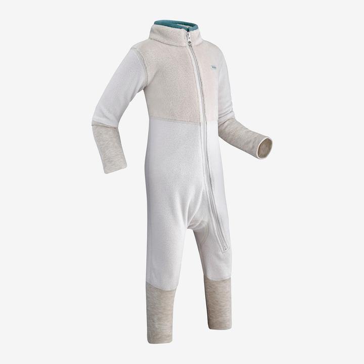 Actual product image Wedze Snowsuit ski suit baby fleece - Midwarm 500 grey (2)