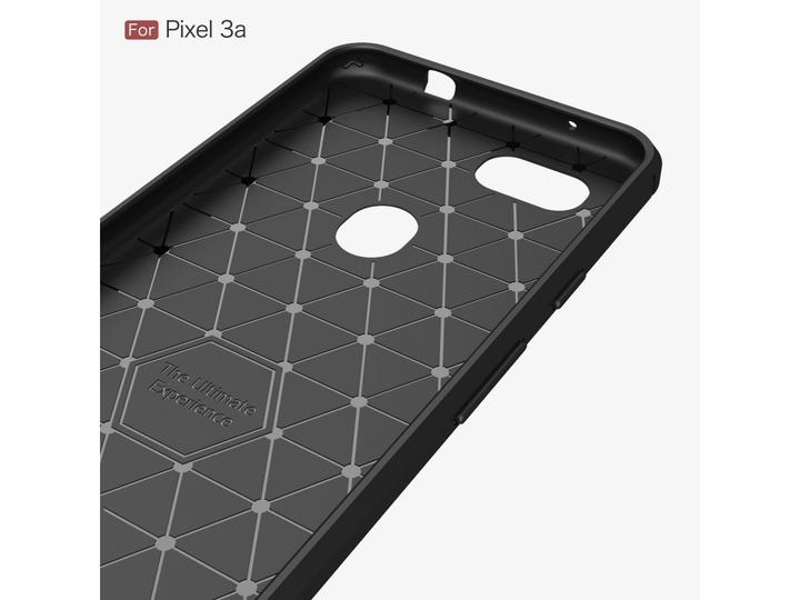 Actual product image Screenguard Google Pixel 3a Cover Carbon Brushed Soft TPU (Google Pixel 3a)