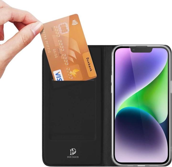 Actual product image Dux Ducis Skin Pro Card Wallet Case for iPhone 15 - Black (Apple iPhone 15)