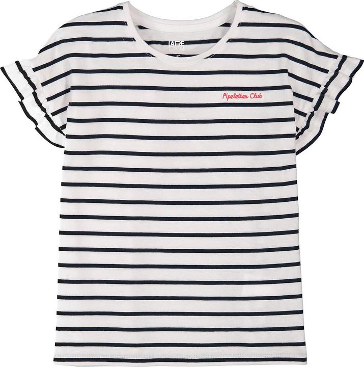 La Redoute Collections Gestreiftes T-Shirt mit Ärmelvolants und Message-Stickerei (128)