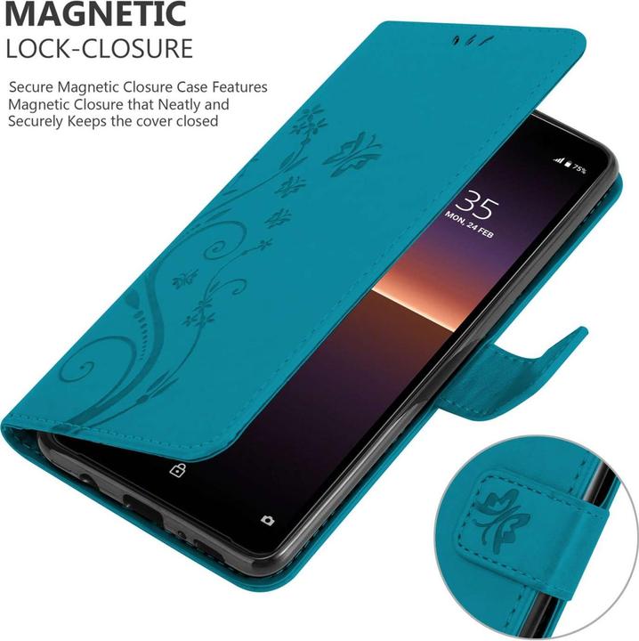 Produktbild Cadorabo Hülle für Sony Xperia 10 II mit Blumen Muster (Sony Xperia 10 II)