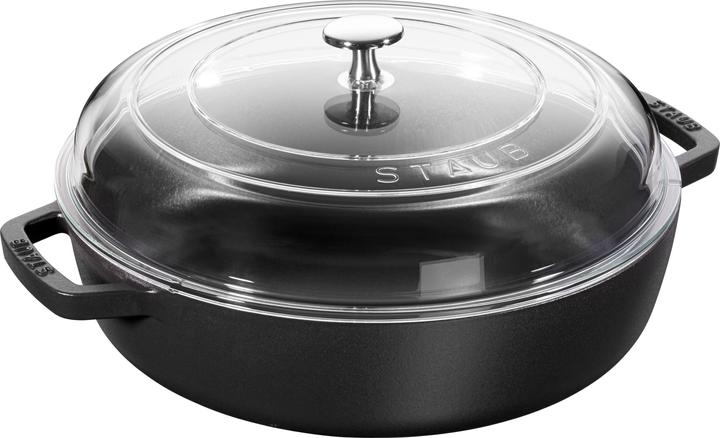 Staub cast iron frying pan with two handles and lid - 28 cm black (28 cm, Frying pan, Cast iron)
