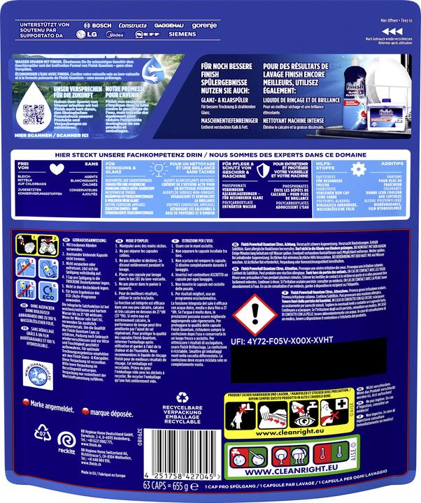 Image du produit Finish Quantum (Tabs, 63 Cycles de lavage)