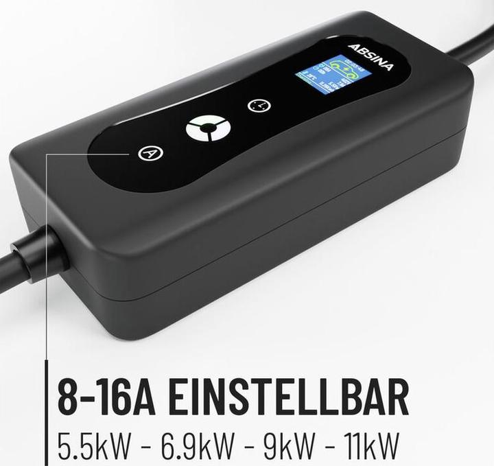 Immagine prodotto Absina Stazione di ricarica mobile tipo 2 16A 11kW (Tipo 2, 11 kW, 16 A, CEE 16)