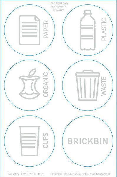 Immagine prodotto ReinigungsBerater Sistema di raccolta differenziata BrickBin, bidone di plastica nero arancione da 65 L con supporto (65 l)