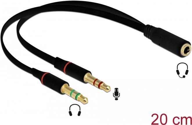 Delock 2 x 3.5 mm Klinke – 3.5 mm Buchse (0.20 m)