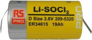 Immagine prodotto Rs Pro ER34615 Tag Batteria al litio cloruro di tionile D, 3,6 V (1 pz., D, 19000 mAh)