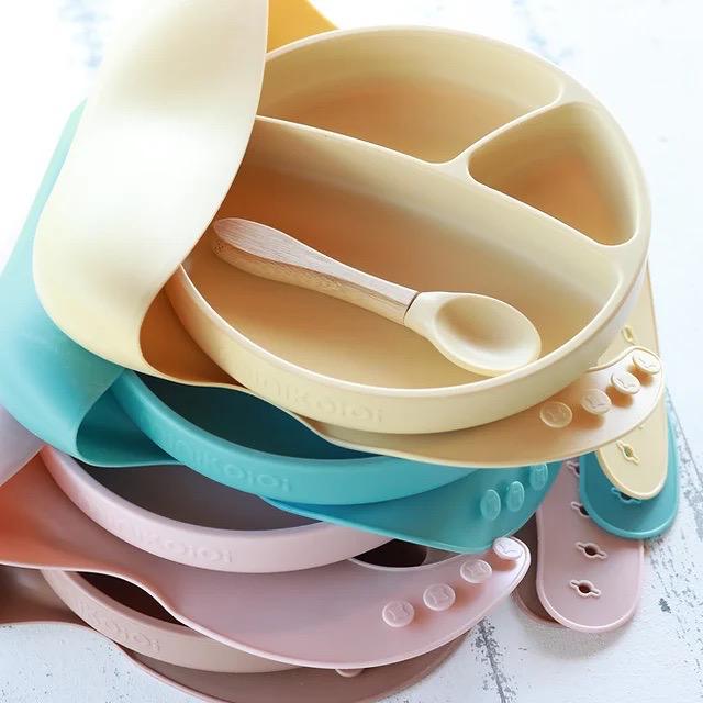Actual product image Minikoioi BLW Set II plate + bib + spoon