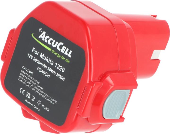 Image du produit AccuCell Batterie compatible Makita 1220, 1222, 1233, 1234, 1235 12V 3,0Ah, 36Wh (12 V)