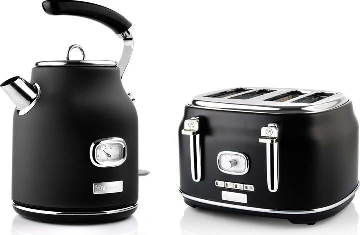 Westinghouse Retro Breakfast Set, 4-Slot Toaster + Kettle 1.7L