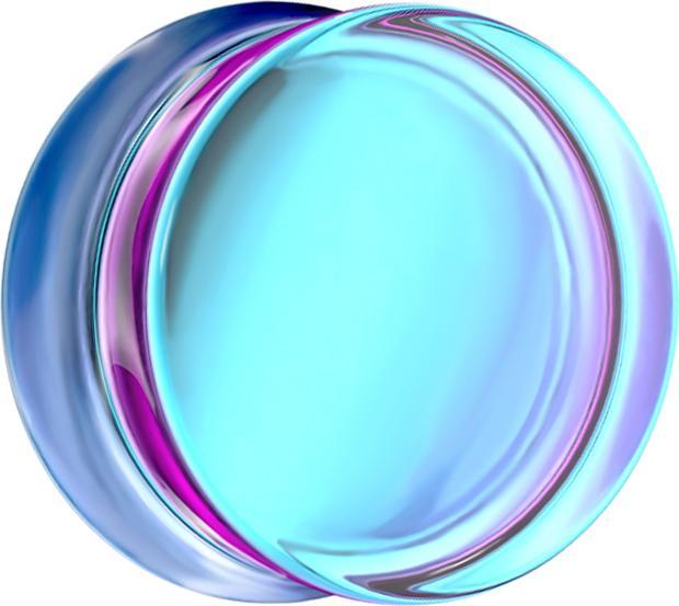 Produktbild Star Piercing Flared Plug irisierend violett aus Glas (ohne Messing, Glas)
