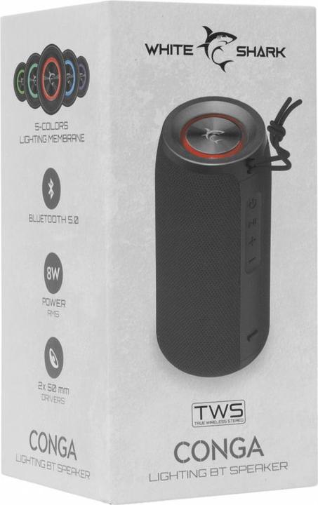 Image du produit White Shark Conga black speaker (6 h, Fonctionnement sur batterie)
