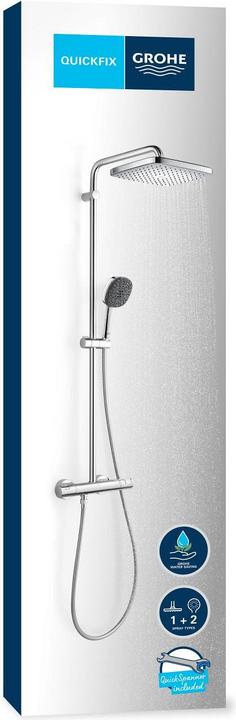 Actual product image Grohe Vitalio Comfort 250 Duschsystem mit Thermostatbatterie und Vitalio Comfort 110 Handbrause, inkl. Mon