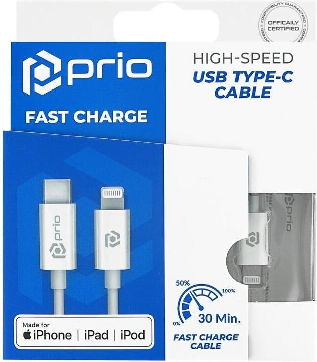 Image du produit prio Câble de chargement USB-C vers Lightning (1 m, USB 4.0)