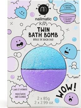 Nailmatic Kids Twin Bath Bomb podwójna kula do kąpieli dla dzieci Blue/Violet 170g