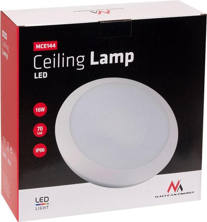 Actual product image Maclean Plafonnier LED MCE144 16W 1200lm (Température Couleur 4500K) (1200 lm)