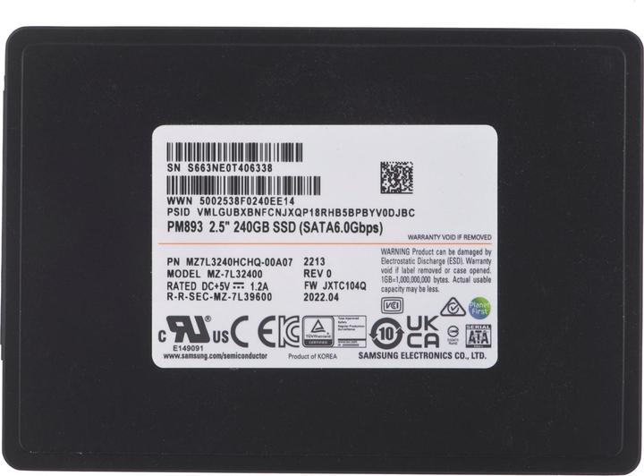 Produktbild Samsung PM893 bulk (240 GB, 2.5")