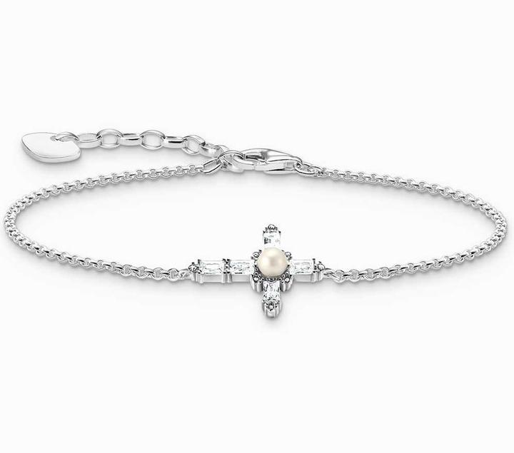 Image du produit Thomas Sabo Bracelet Cross Romance (19 cm, Perles d'eau douce, Argent sterling 925)