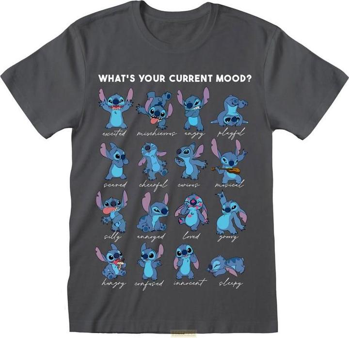 Heroes Inc Lilo & Stitch T-Shirt Stitch Emotions Charcoal Grösse M (M)